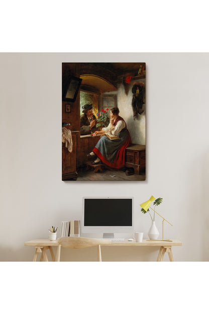 Ortaçağ Avrupası Sevgililer Duvar Tablosu-6103