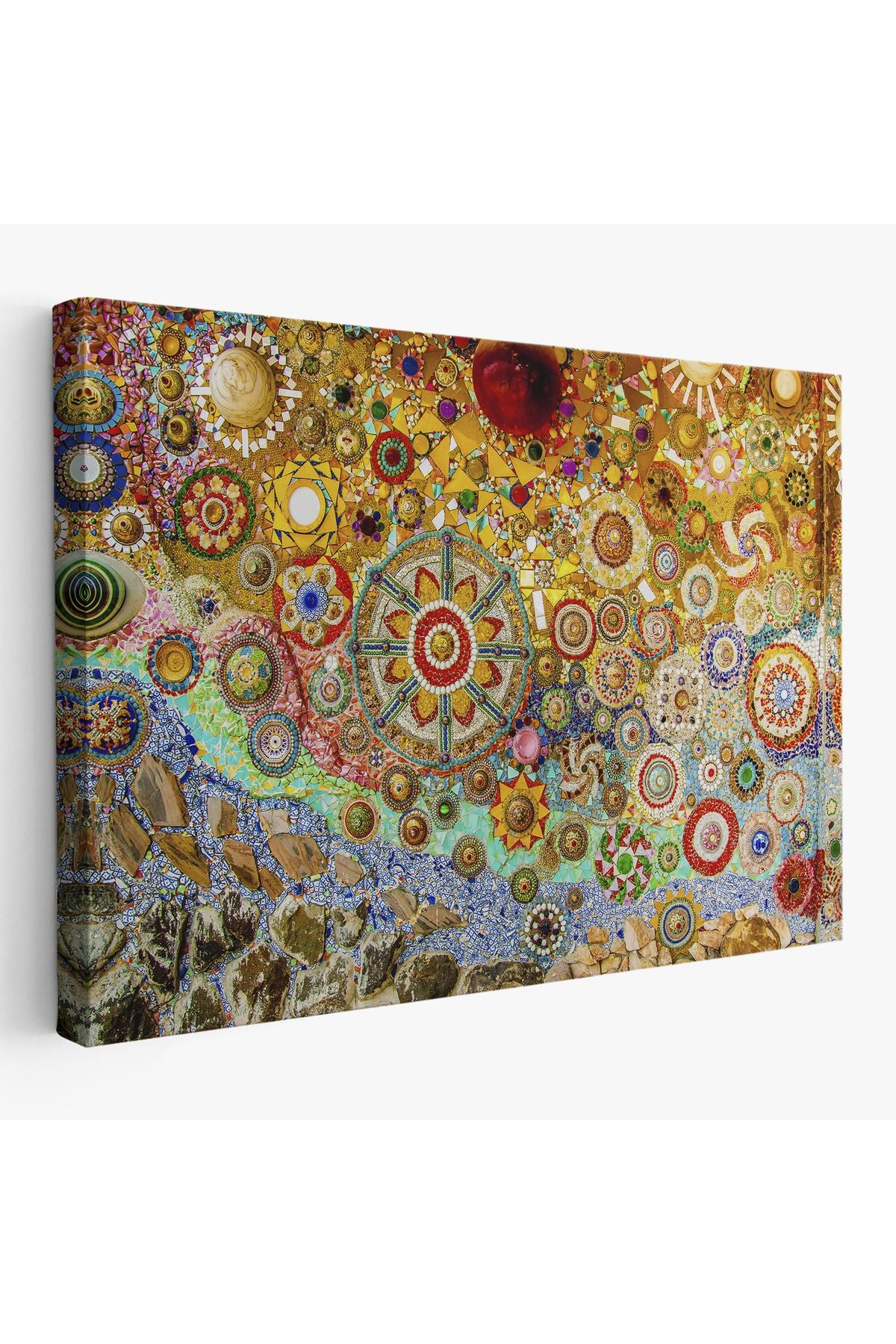 Sanatsal Mozaik Cam Dekoratif Kanvas Duvar Tablosu-3463