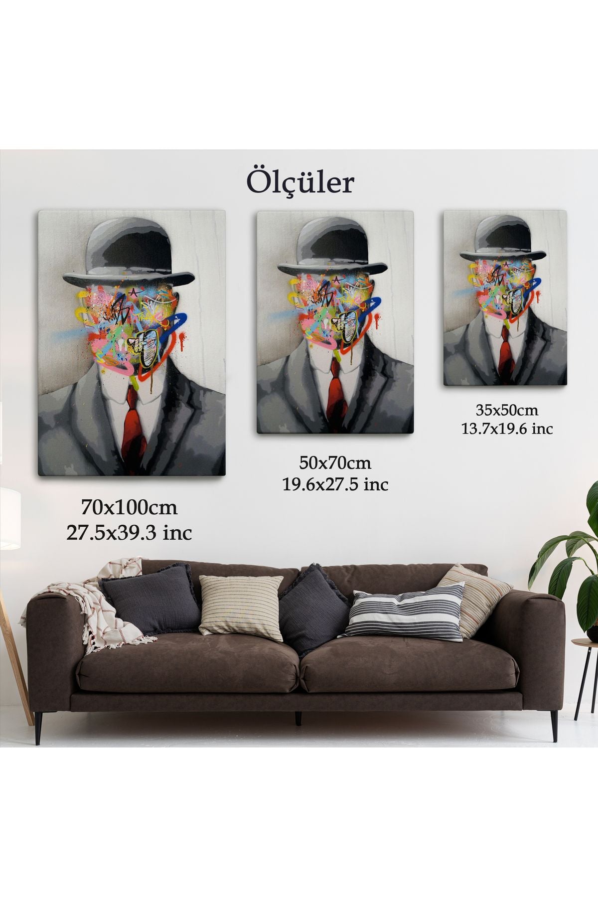 Rene Magritte Ünlü Resim “İnsanın Oğlu” Graffiti Pop Art Tablosu-6316