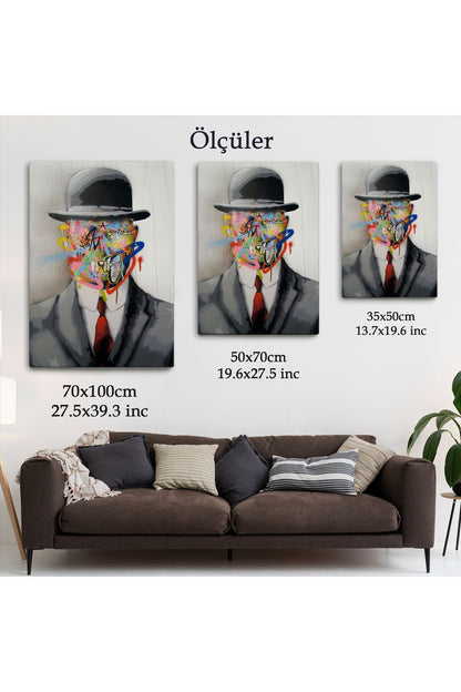 Rene Magritte Ünlü Resim “İnsanın Oğlu” Graffiti Pop Art Tablosu-6316