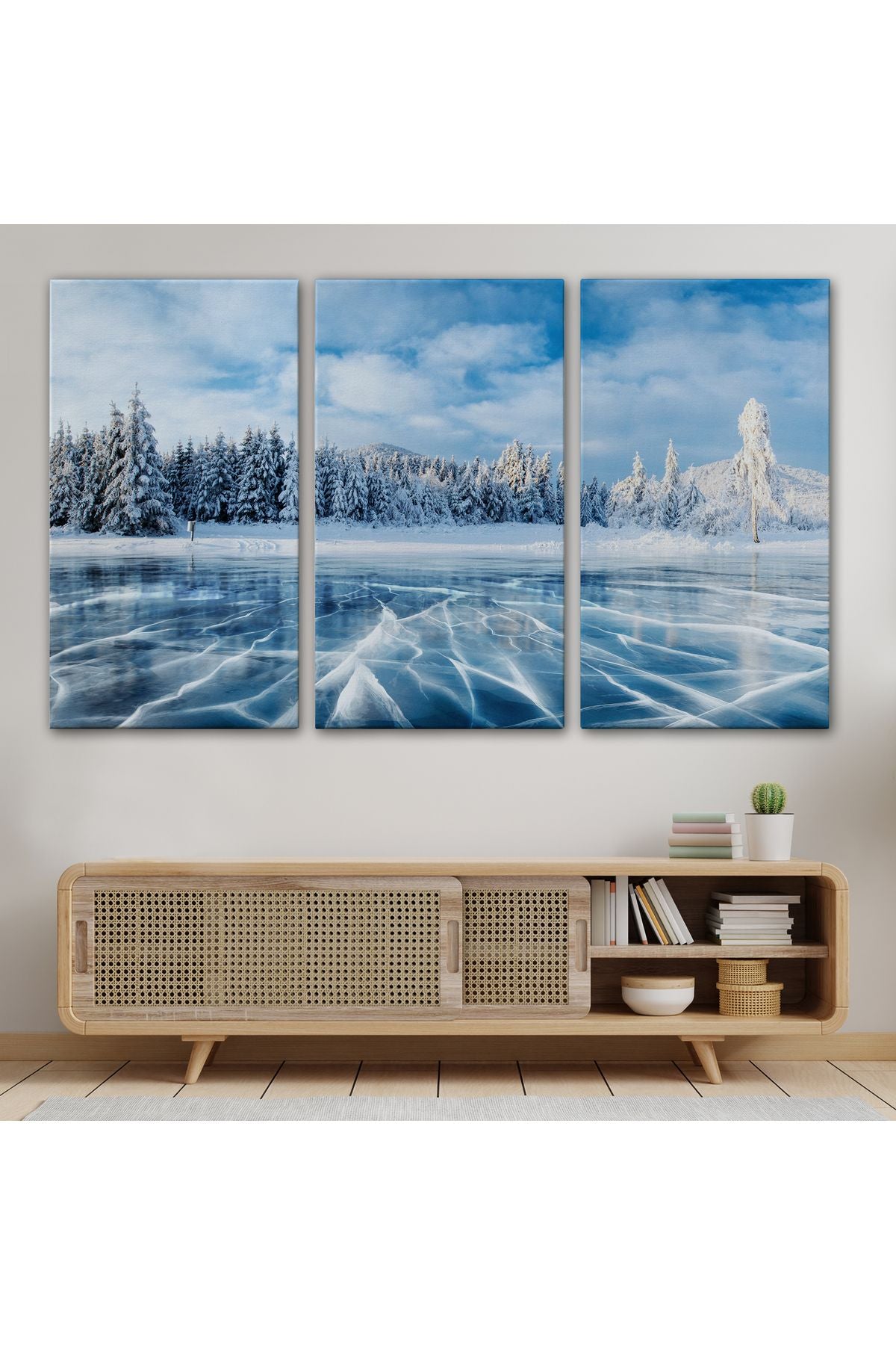 YB HG Donmuş Göl Ukrayna Dekoratif Kanvas Duvar Tablosu-3537