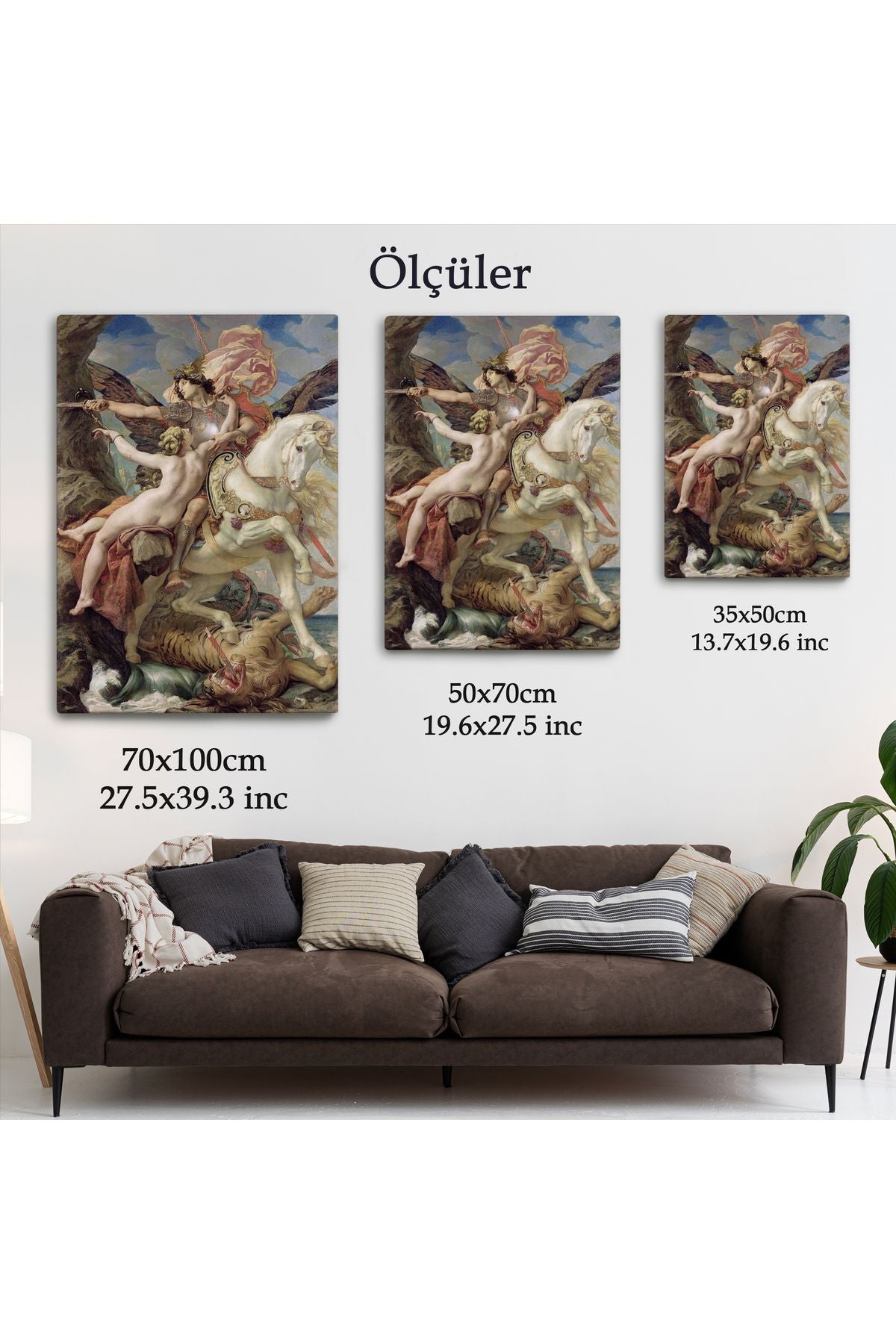 Joseph Paul 'un Ruggiero ve Angelica Tasviri Duvar Tablosu-6218