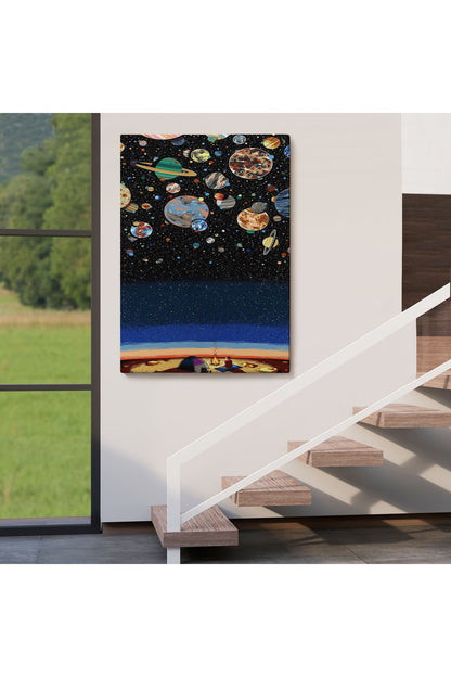 Galaxiyi İzleyen Kampçı Duvar Tablosu-6352
