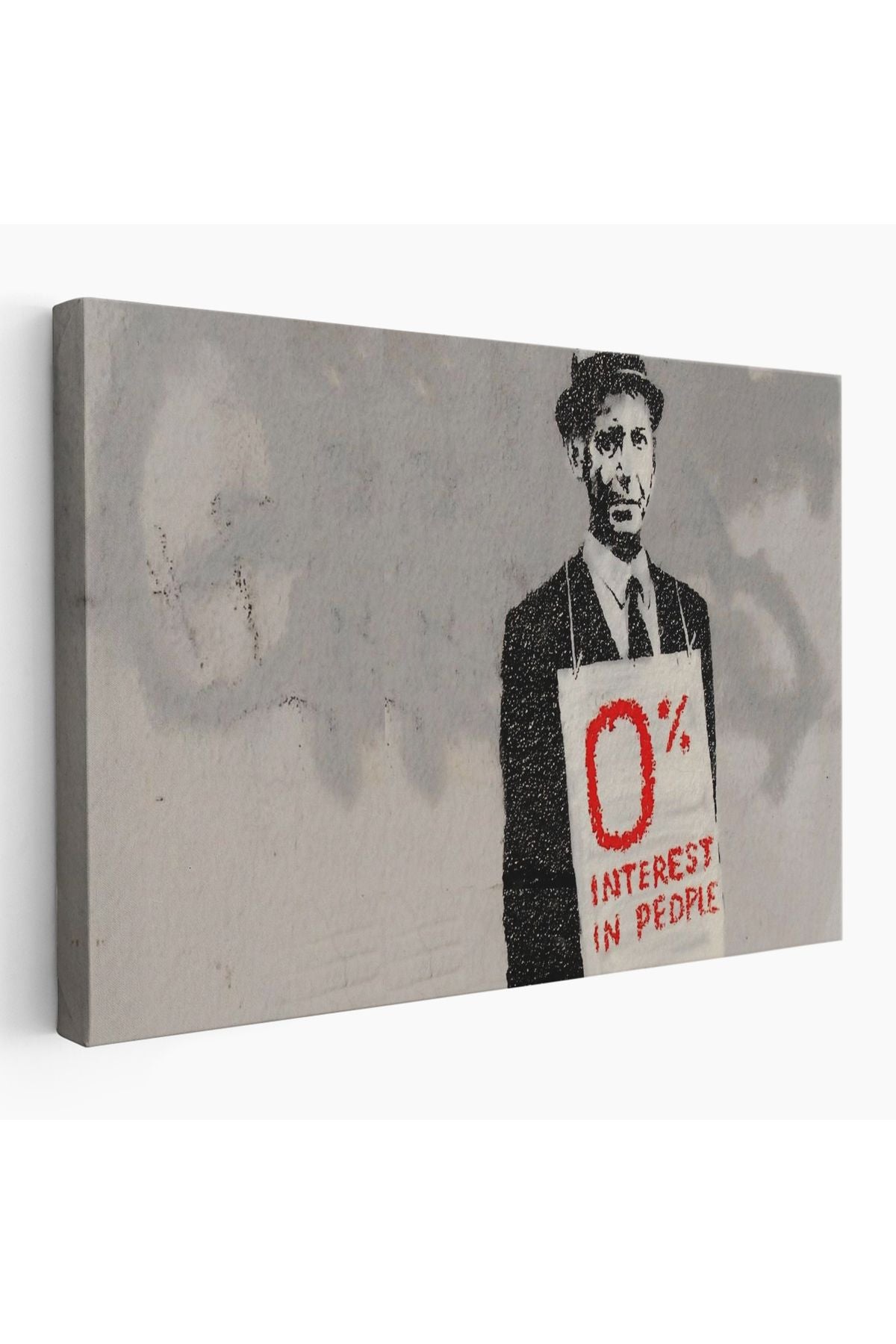 Banksy % 0 Faiz Oranı İsimli Çalışması Kanvas Tablo / % 0 Interest In People-5110