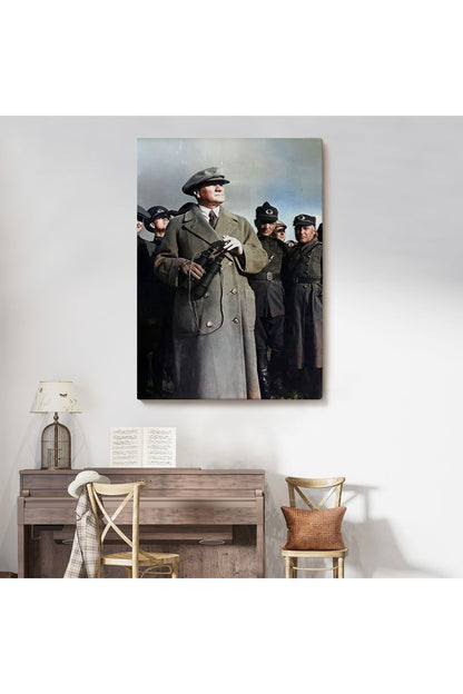 Atatürk Portre Tablosu Mustafa Kemal Atatürk Dikdörtgen Dekoratif Kanvas Tablo-FG-131