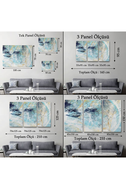 Fütüristlik Soyut Dekoratif Kanvas Duvar Tablosu-3471