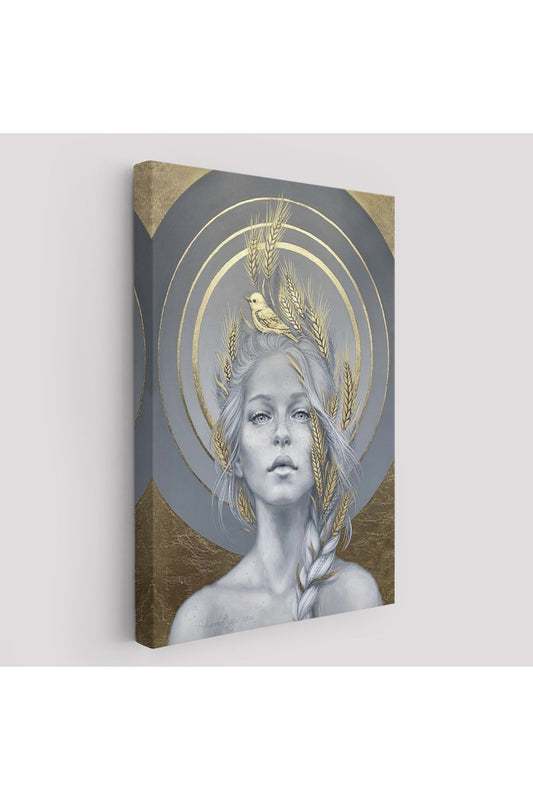 SZ KVS1-Dekoratif Duvar Tablosu-Güzel Kadın ve Altın Detayları Kanvas Tablo 6044