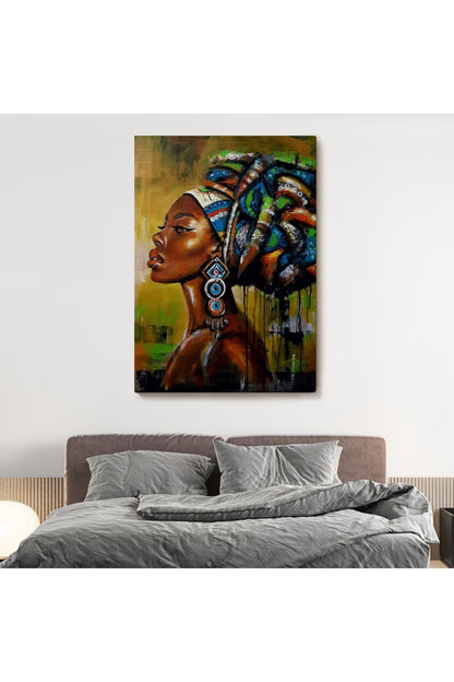 mstseri001 Siyah Kadın Kanvas Tablo, Afrikalı Kadın Kanvas Tablo-5221