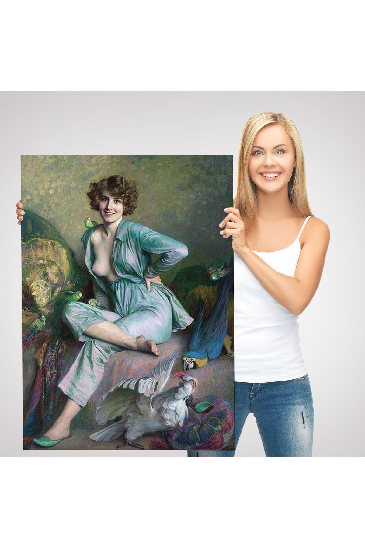 Emile Friant'in Tanıdık Kuşlar İsimli Eseri Duvar Tablosu Familiar Birds-6160