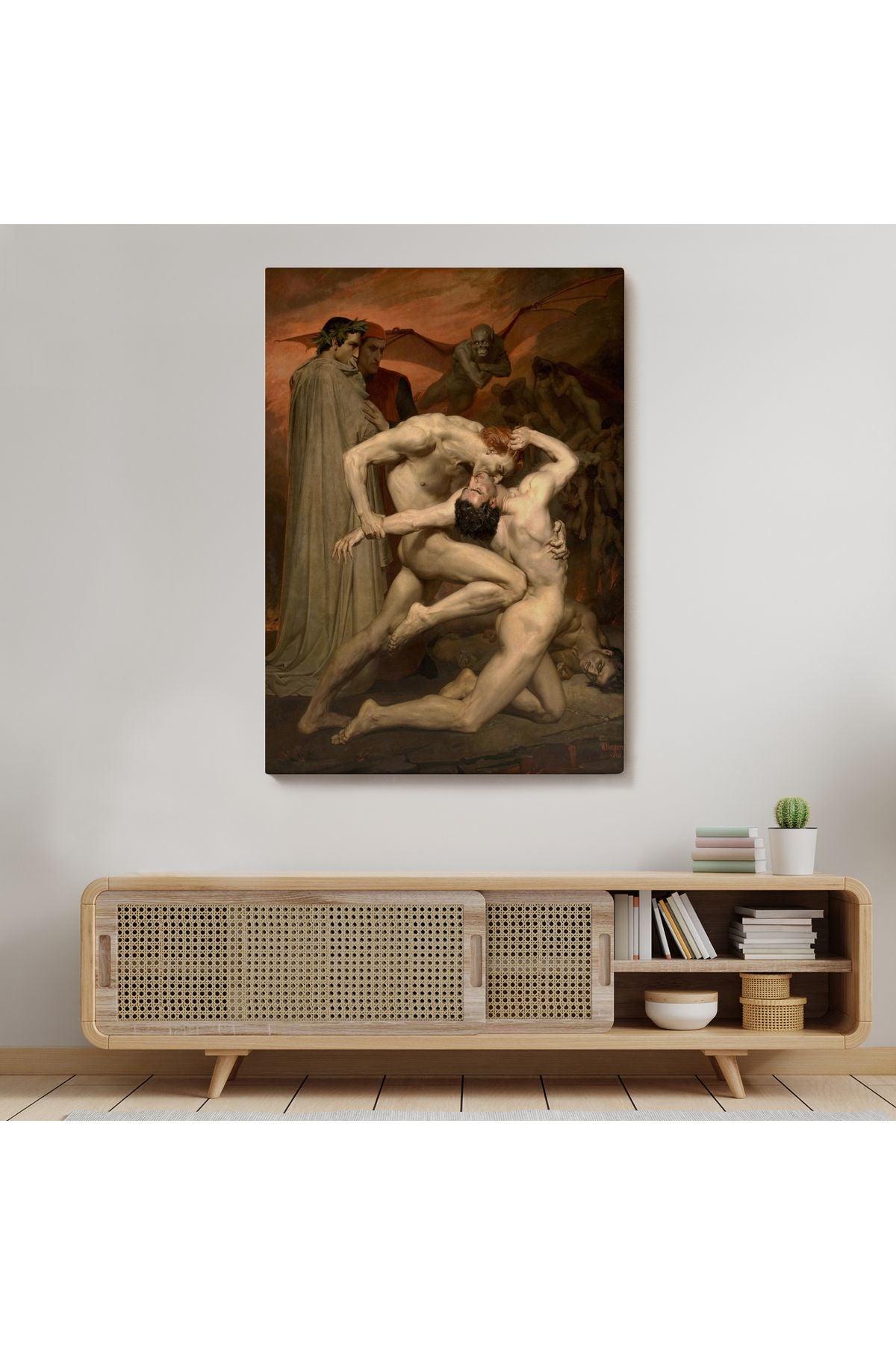 Dante ve Virgil Cehennemde William Adolphe Bouguereau Klasik Kanvas Tablo-5265