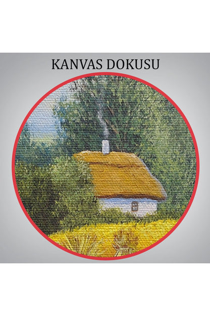 Ukrayna Köy Evi Dekoratif Kanvas Duvar Tablosu-3675