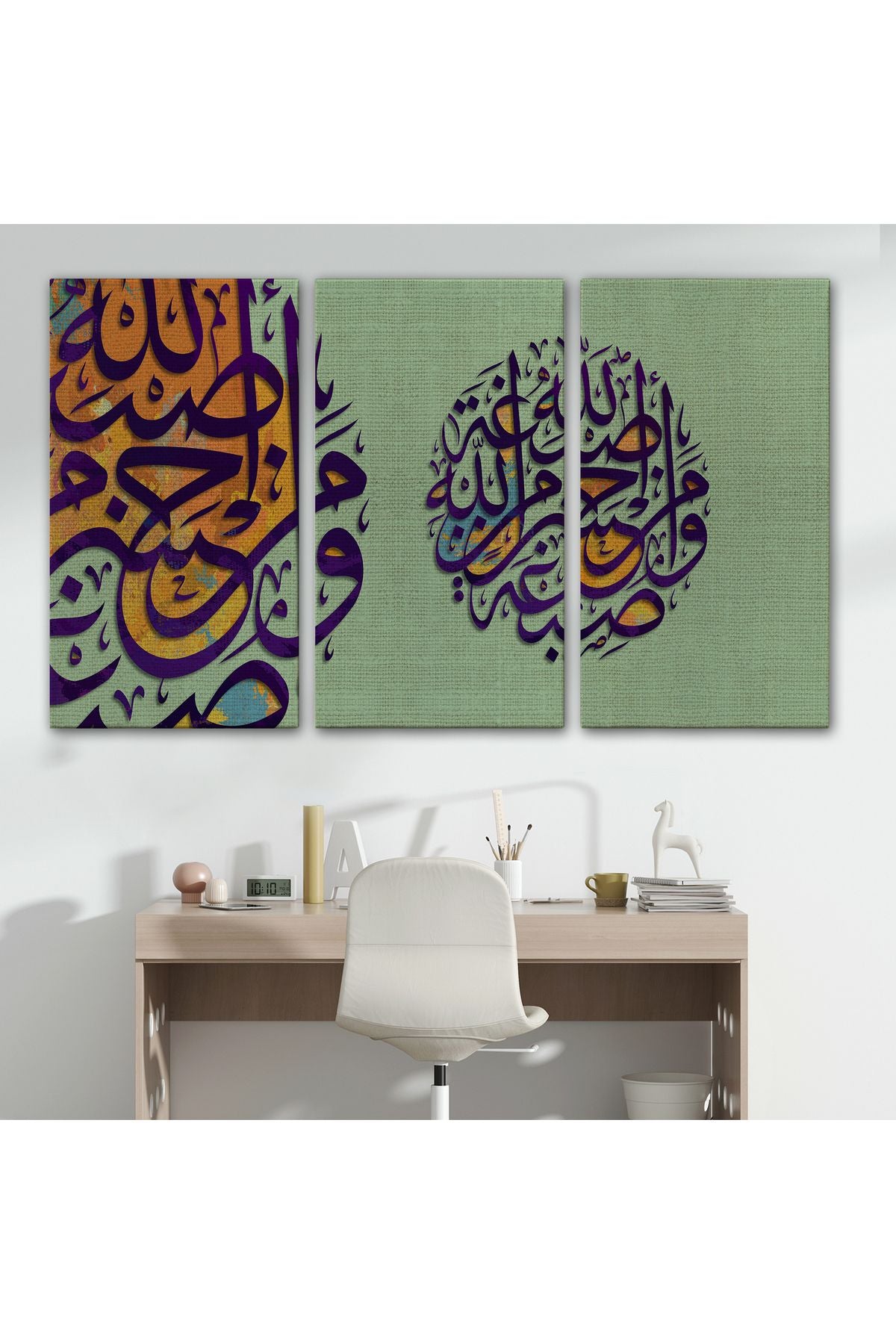 YB Allah'ın Rengiyle Boyandık. Allah'tan Daha Güzel Rengi Kim Verebilir? Ayet Tablo-3358