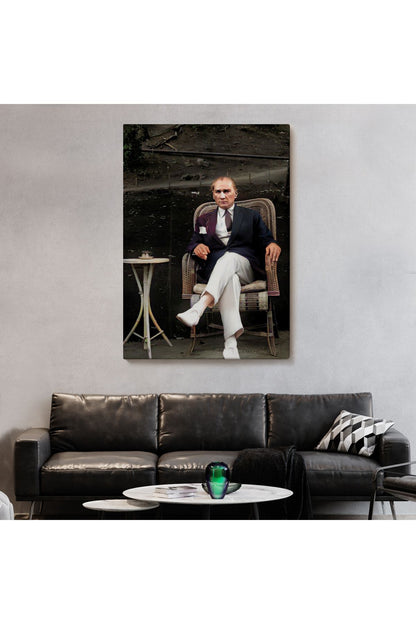 Mustafa Kemal Atatürk'ün Sandalyede Oturan Tablosu -6379
