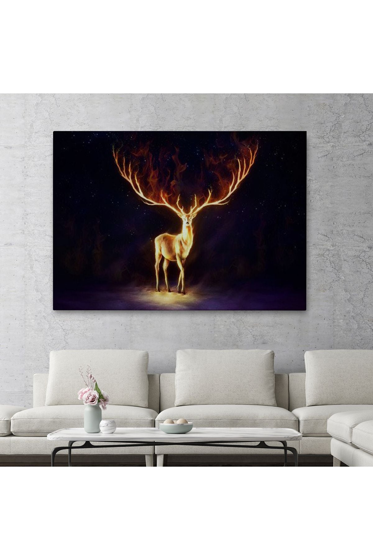 DB HG Sürreal Sarı Geyik Tablosu-6649