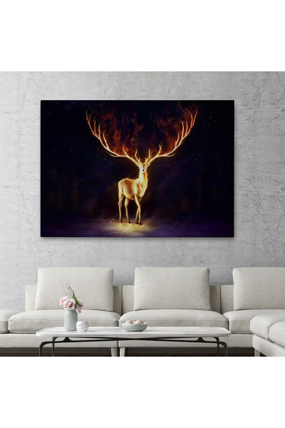 DB HG Sürreal Sarı Geyik Tablosu-6649