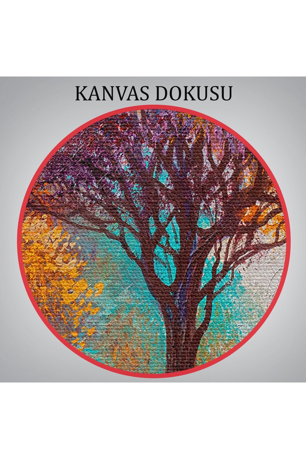 Sonbahar Manzarası Yağlıboya Görünüm Dekoratif Kanvas Duvar Tablosu-3748