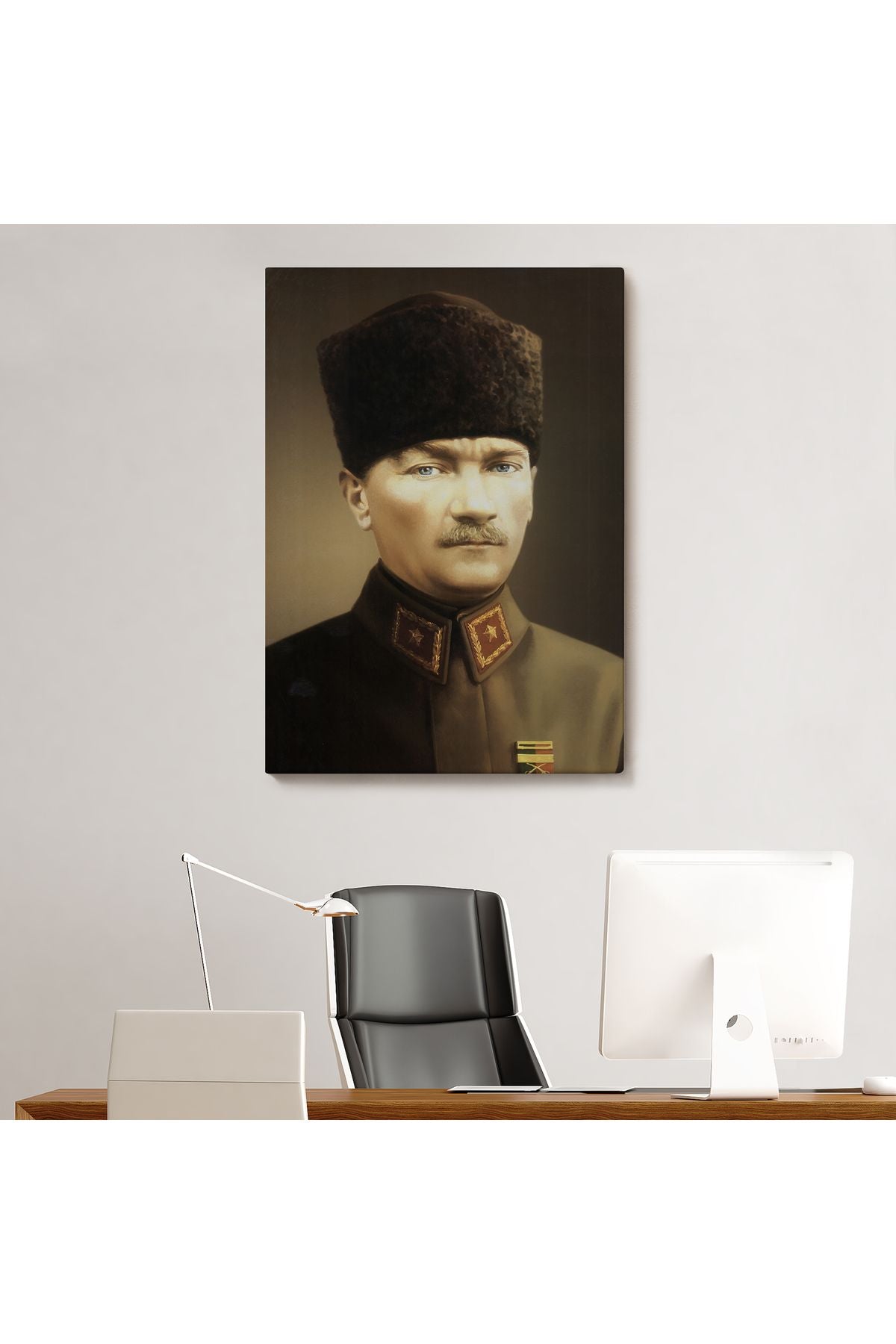 Atatürk Portre Tablosu Mustafa Kemal Atatürk Dikdörtgen Dekoratif Kanvas Tablo-CK-61