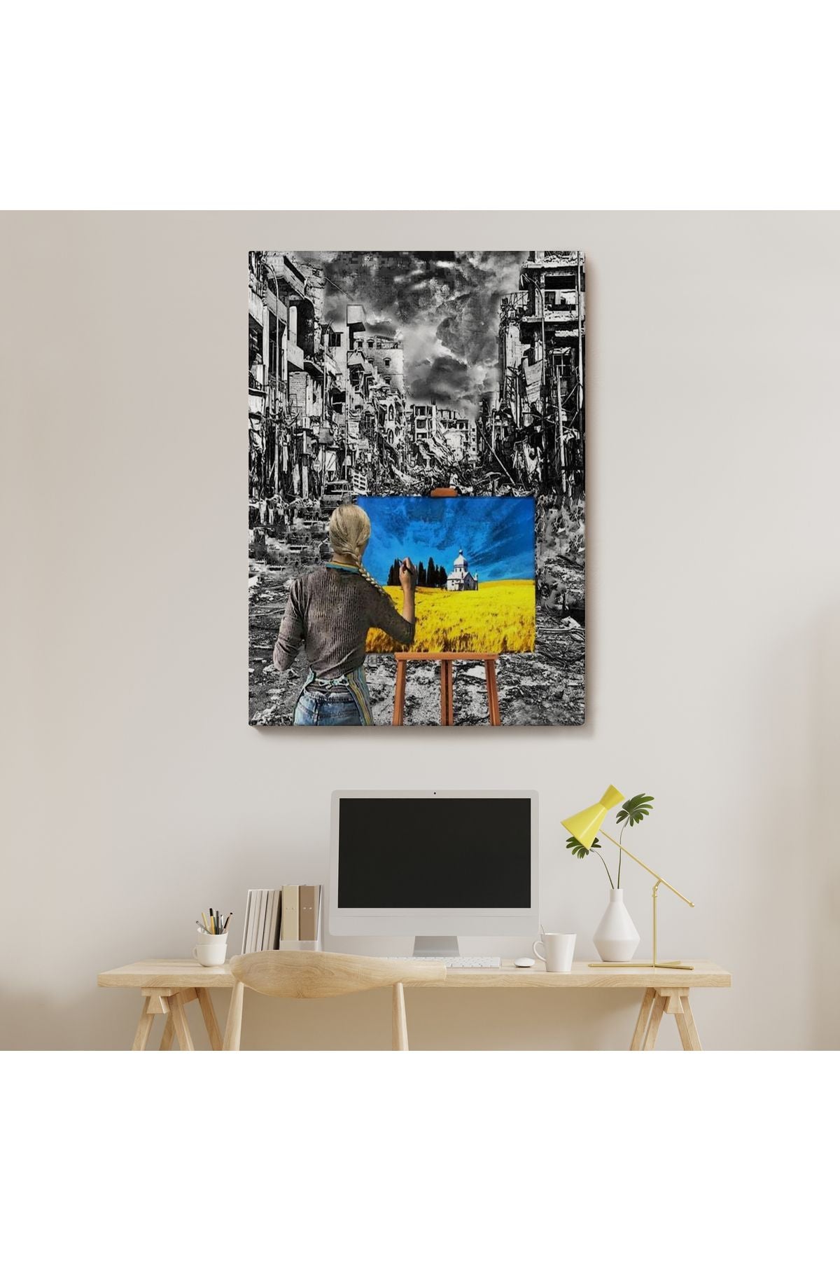 Hayalindeki Ukrayna'yi Çizen Ukraynalı Ressam Tablosu-6295