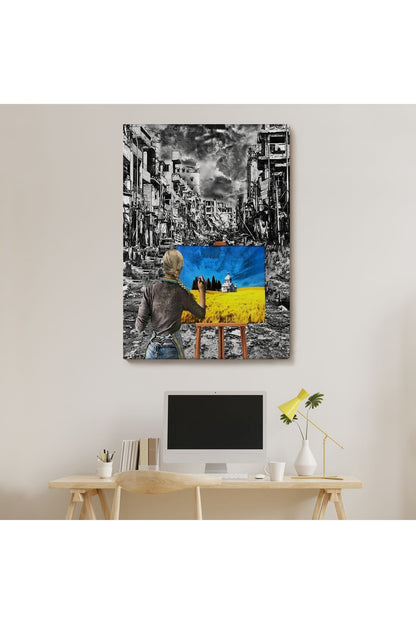 Hayalindeki Ukrayna'yi Çizen Ukraynalı Ressam Tablosu-6295