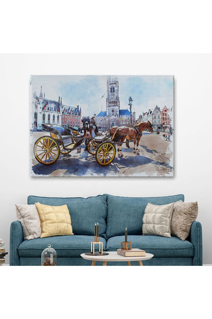 Kanvas, Duvar Tablosu, Dekoratif, Belçika Brugge Tarihi Kasaba 3512 EGKNV