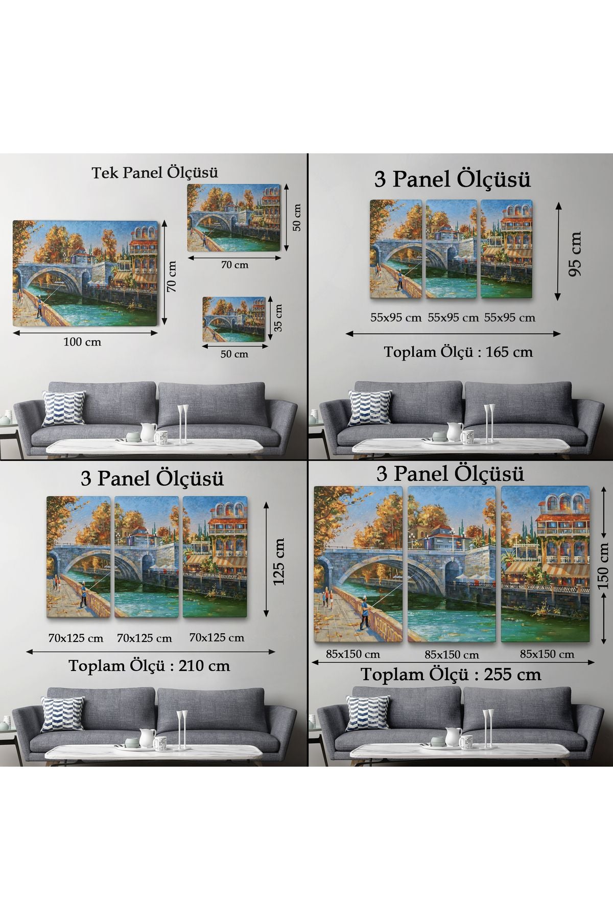 Soçhi Nehri Rusya Yağlıboya Görünüm Dekoratif Kanvas Duvar Tablosu-3605