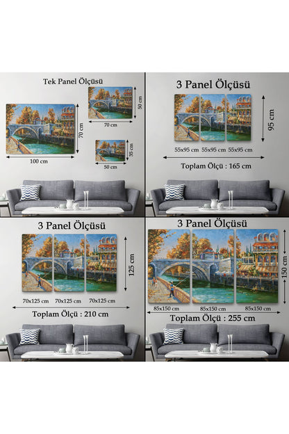 Soçhi Nehri Rusya Yağlıboya Görünüm Dekoratif Kanvas Duvar Tablosu-3605