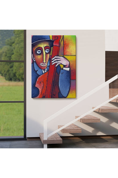 Dekoratif Kanvas Tablo, Duvar Tablosu-Çello Virtüözü Adam 6426