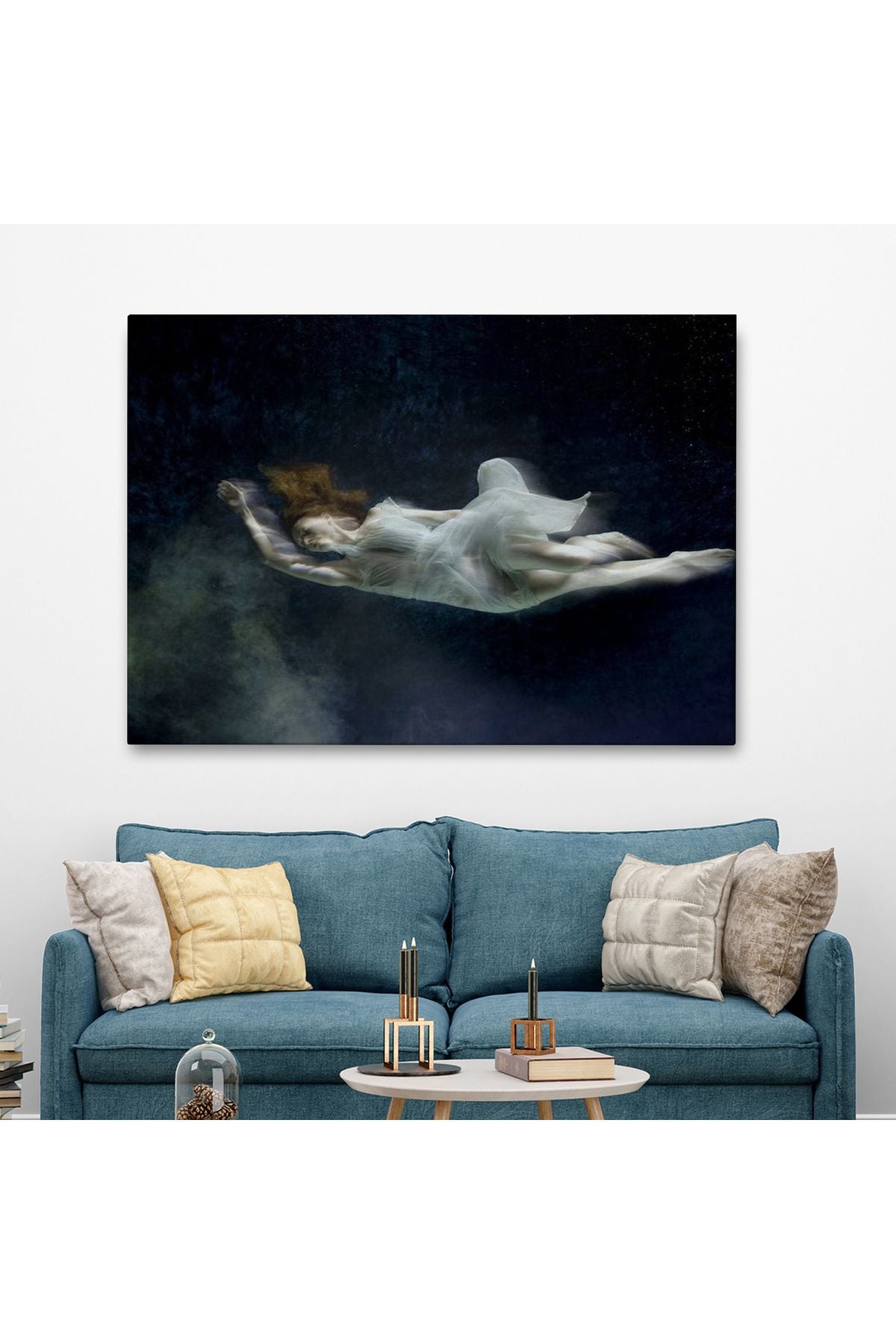 Su Altındaki Kadın Dekoratif Duvar Tablosu-6558
