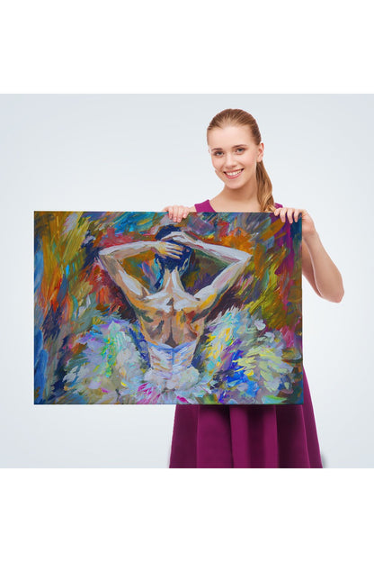 OZ Balerin Kız Yağlıboya Görünüm Dekoratif Kanvas Duvar Tablosu-3612