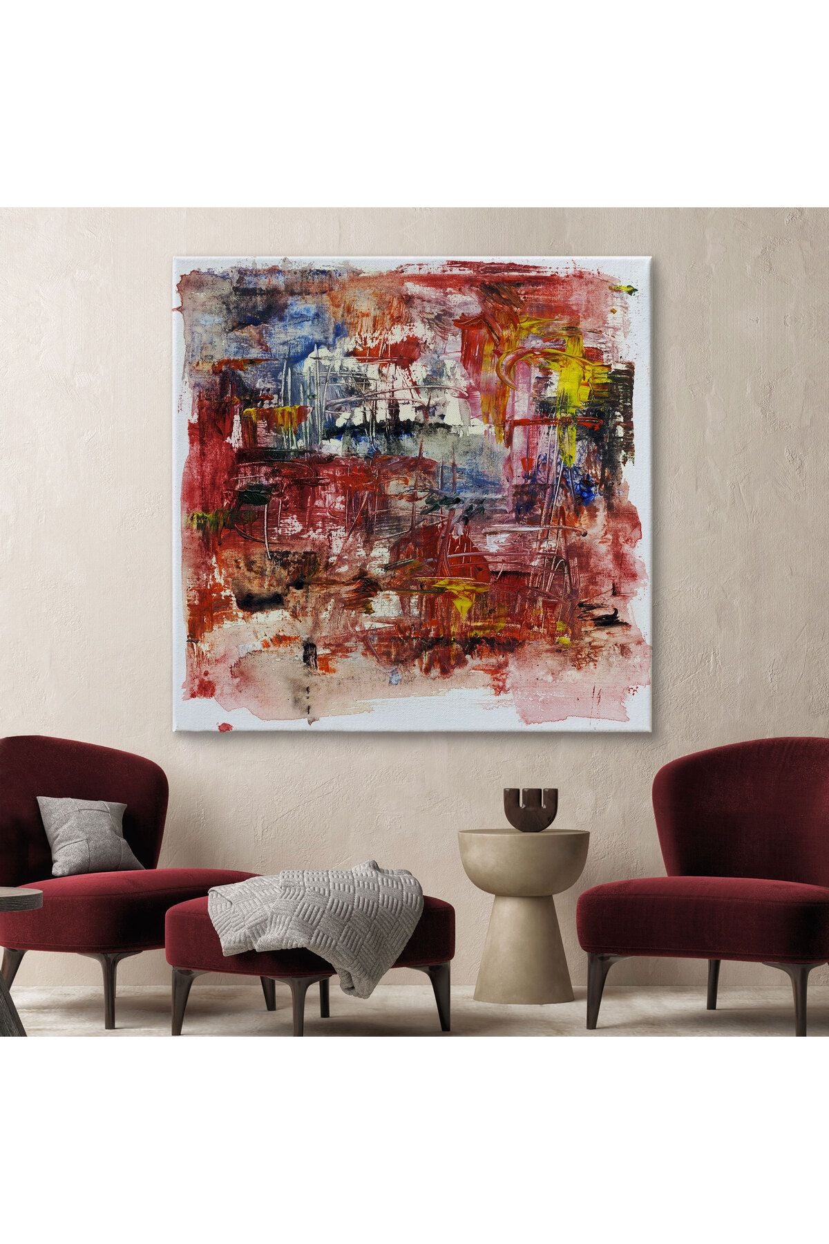 Yağlıboya Görünümlü Soyut Kanvas Tablo-5904