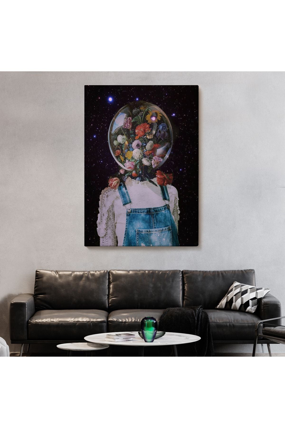 Çiçek Kafalı Kız Çocuğu Dekoratif Duvar Tablosu-6114