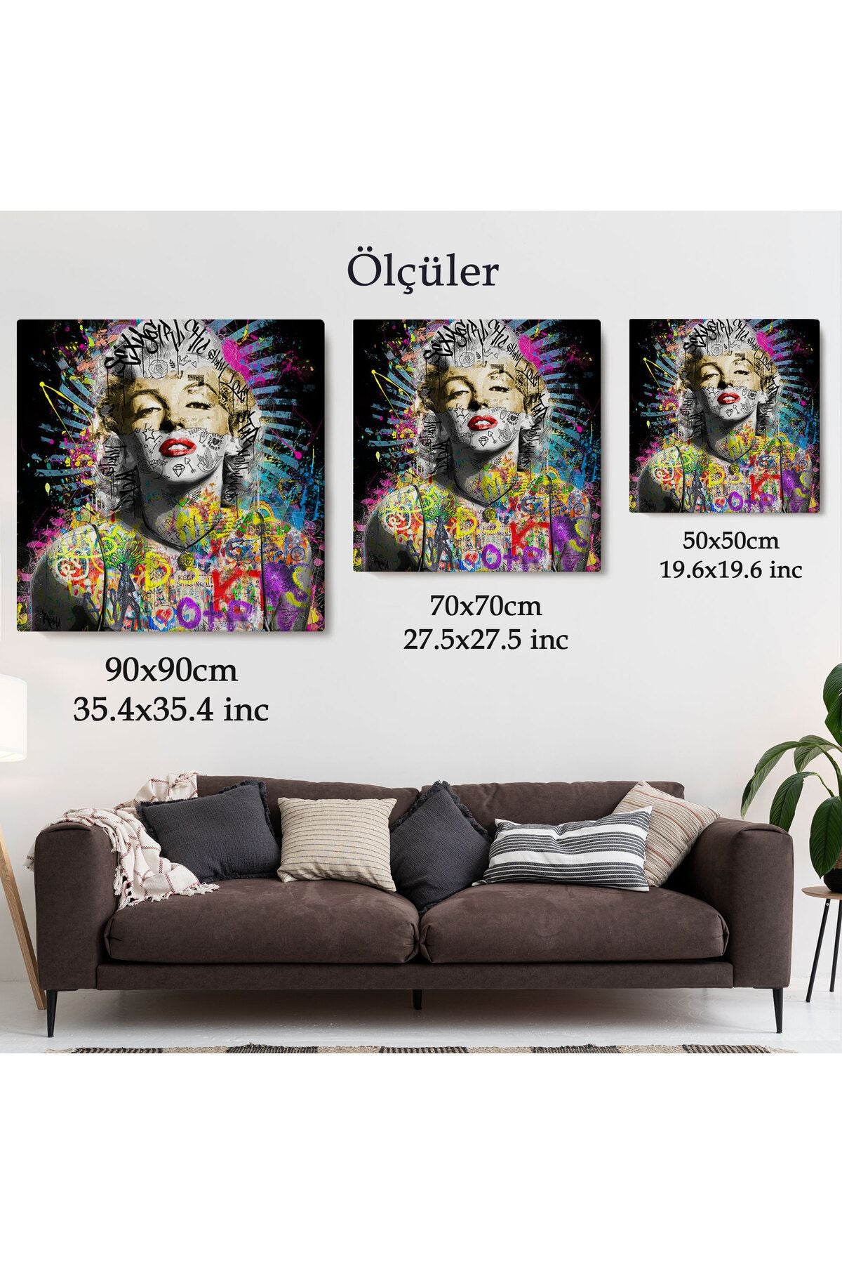 Marilyn Monroe Sokak Sanatı Kanvas Tablo Street Art Graffiti-5893