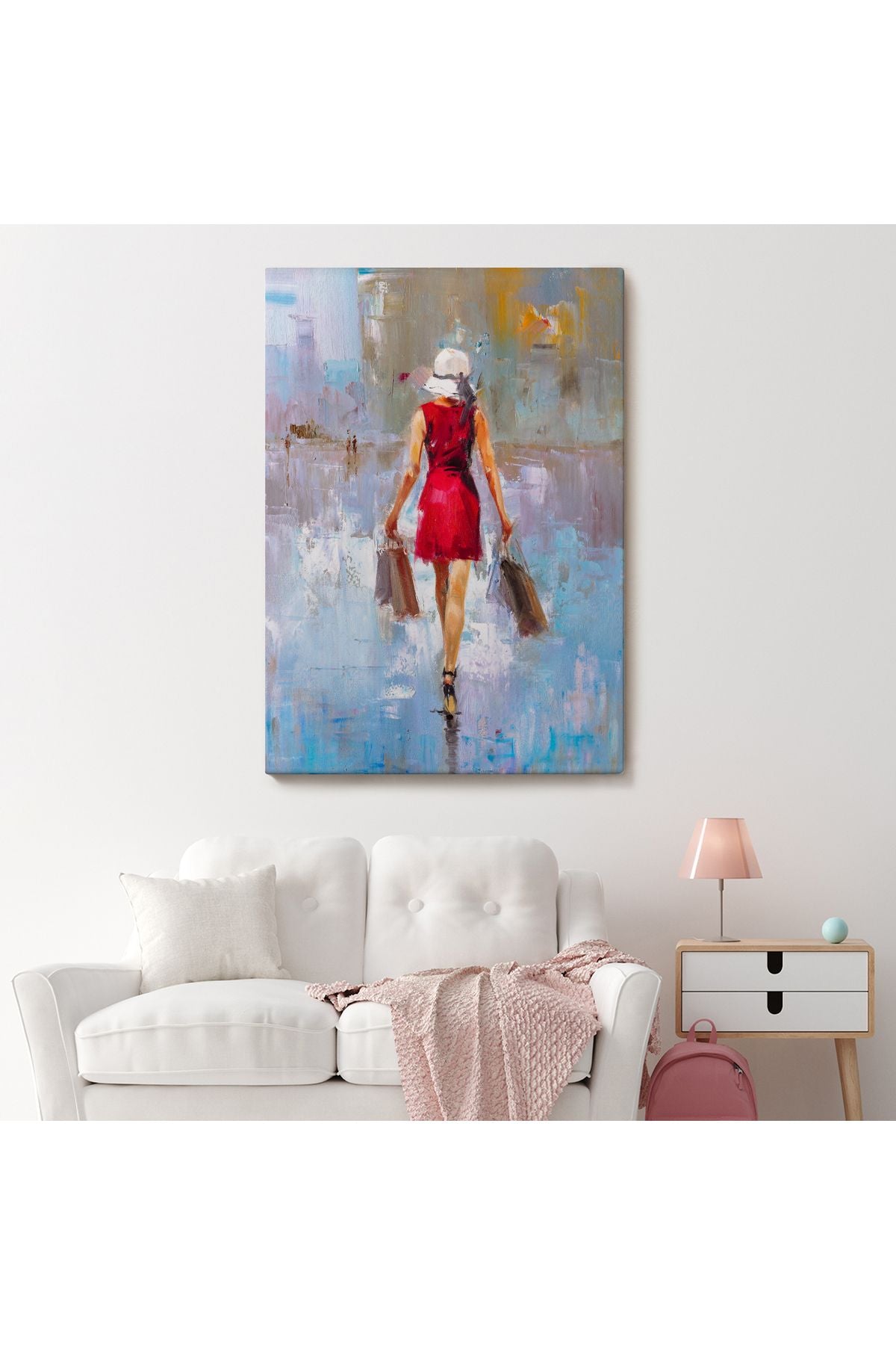 Terk Eden Kadın Yağlıboya Görünüm Dekoratif Kanvas Duvar Tablosu-5956