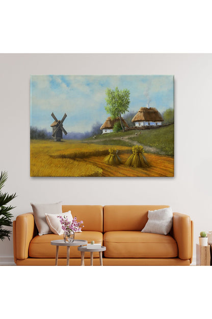 Özel Tasarım, Dekortif  BaskıUkrayna Köy Manzarası Yağlıboya Görünüm Dekoratif Tablo-3712