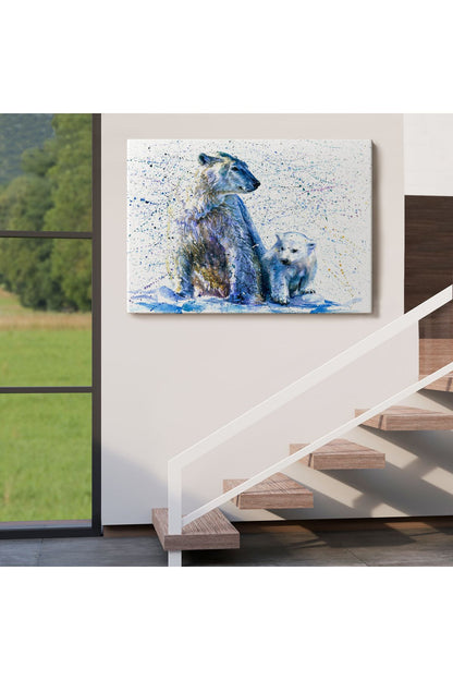 Kutup Ayısı ve Yavrusu Dekoratif Kanvas Tablo 1139