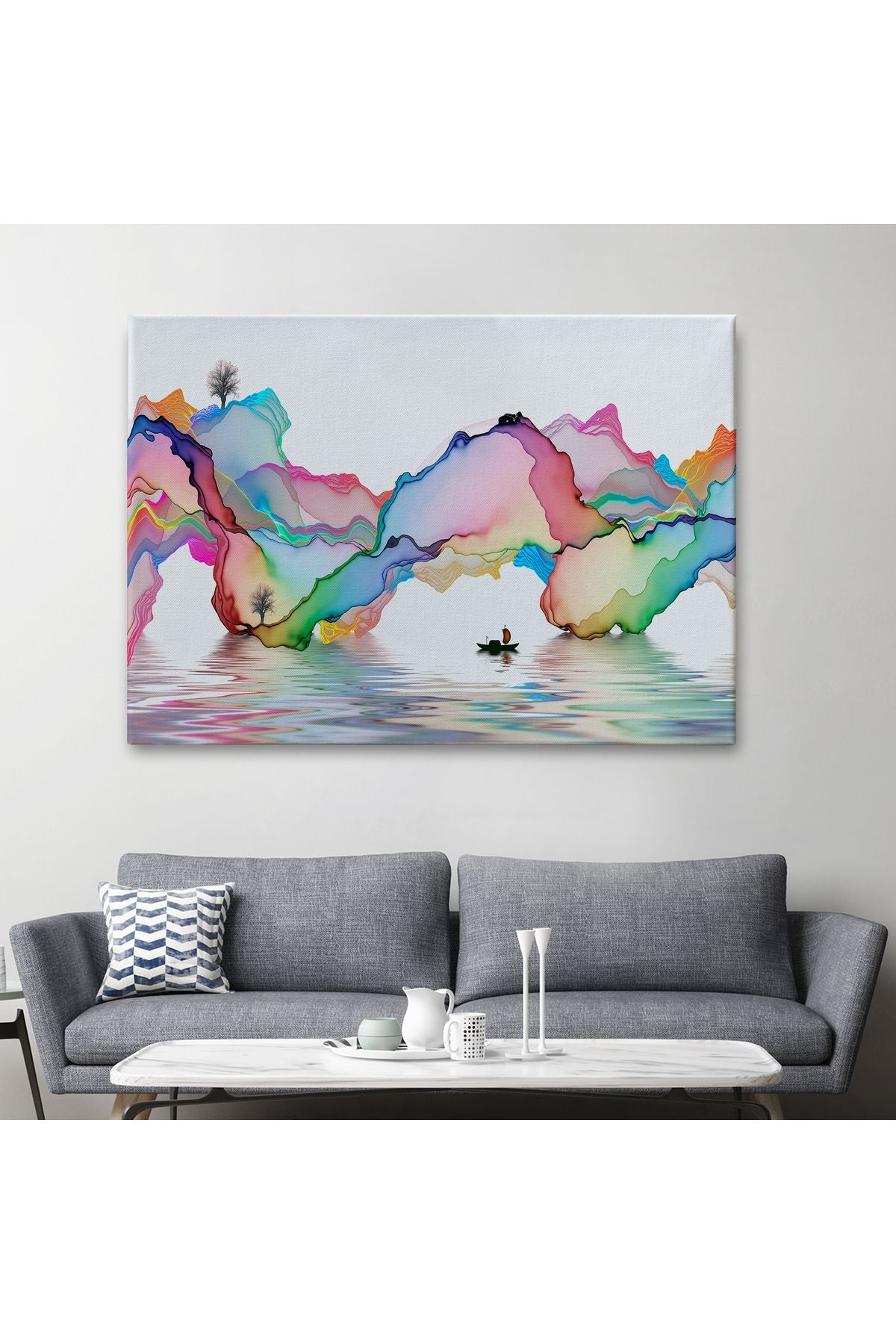 Soyut Mürekkep Sanatı Dekoratif Kanvas Duvar Tablosu-3680
