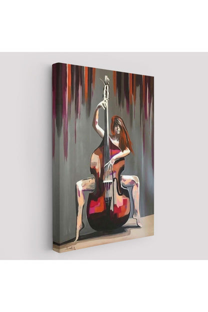 Dekoratif Kanvas Tablo, Duvar Tablosu-Çello Virtüözü Kadın 6167