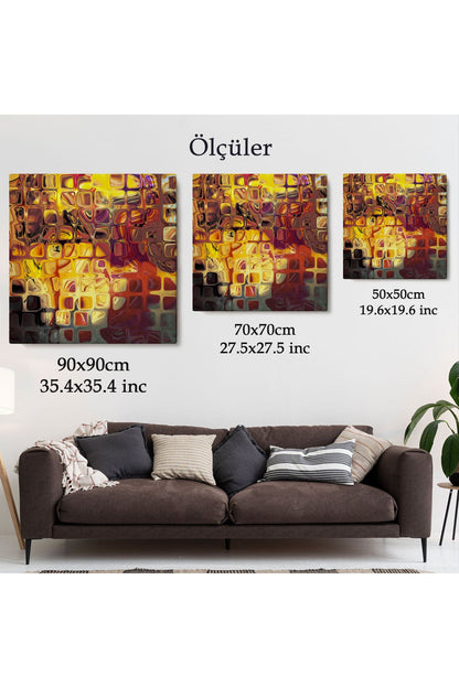 Sarı Buz Cam Kanvas Tablo-5884