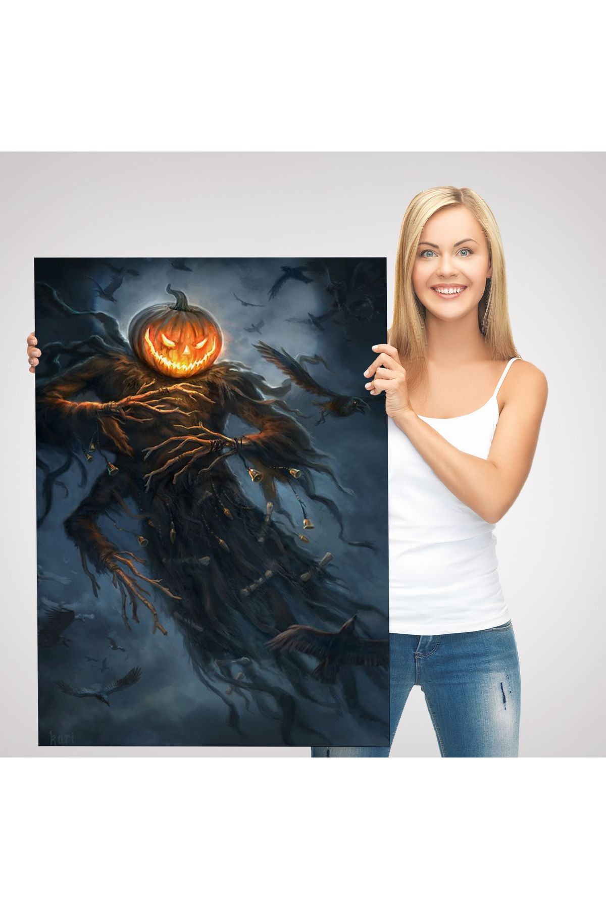 modagos068 Cadılar Bayramı Helloven Dekoratif Duvar Tablosu -6193