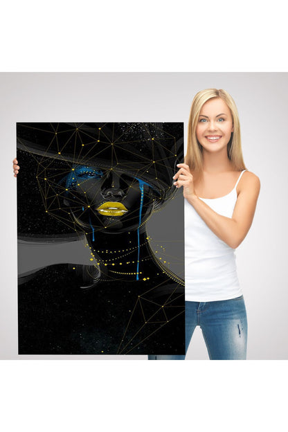 Dekoratif Kanvas Tablo, Duvar Tablosu-Siyahi Kadın Sürreal 6151