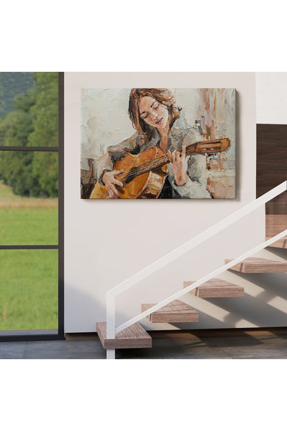 Gitar Çalan Kız Duvar Tablosu-1241