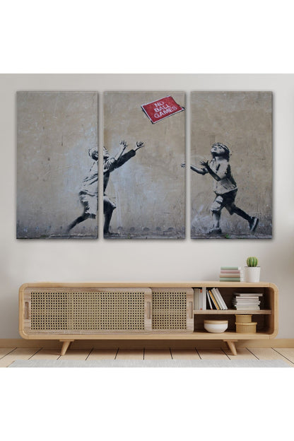 Banksy Stencil'in Top Oyunları Yok İsimli Eseri Kanvas Tablo-5006