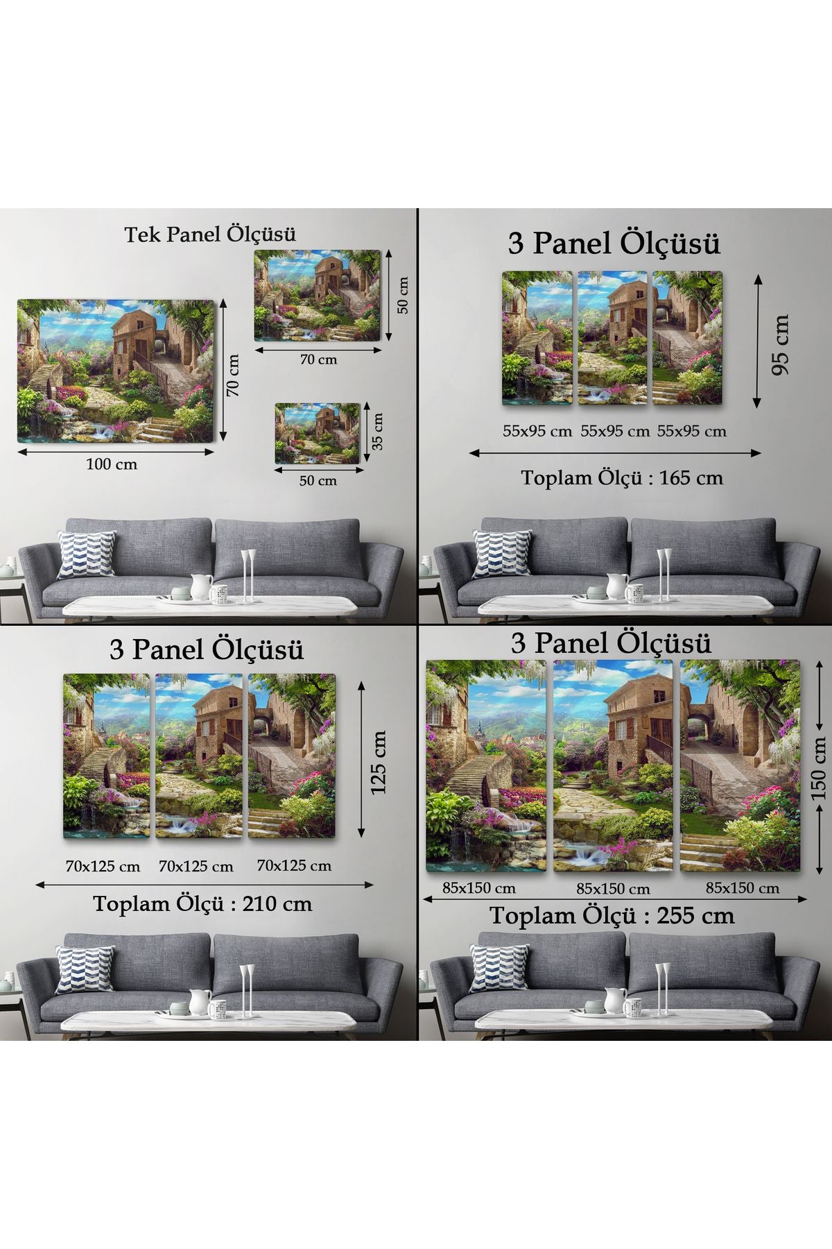 Avrupa Ev Manzarası Dekoratif Kanvas Duvar Tablosu-3734