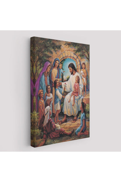 İsa Mesih ve Çocuklar Dekortif Duvar Tablosu-6236