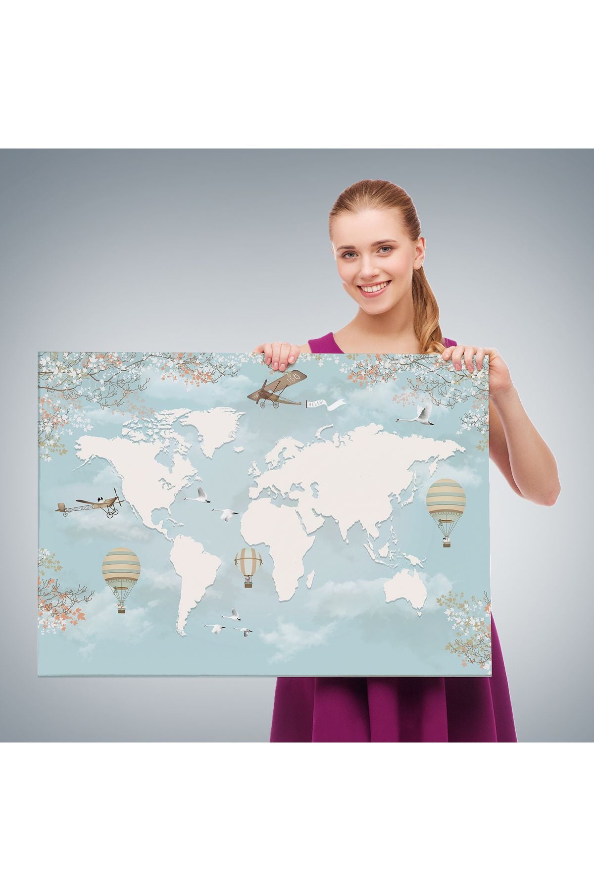 Çocuk Odası İçin Dekoratif Kanvas Duvar Tablosu-3674