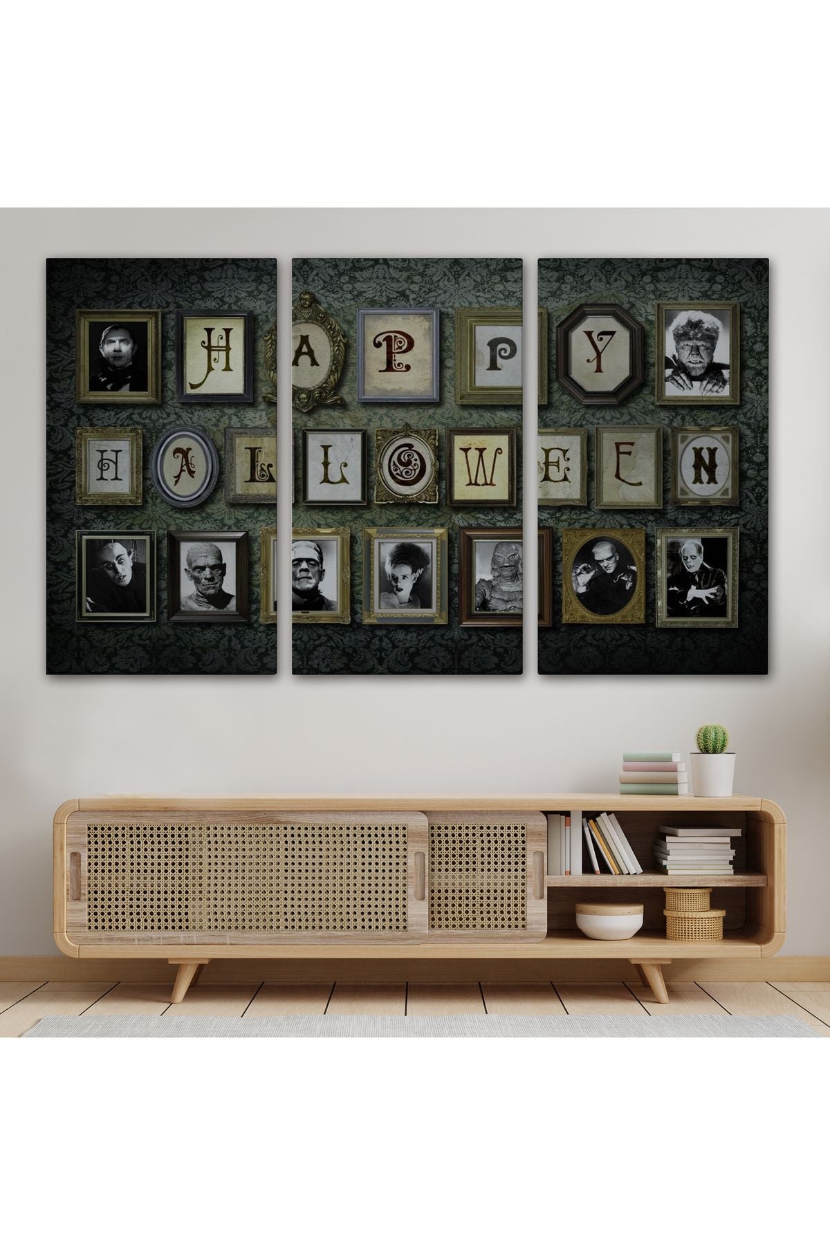 Ürpertici Karakterler Vintage Korku Filmi Cadılar Bayramı Gotik Duvar Tablosu-5195