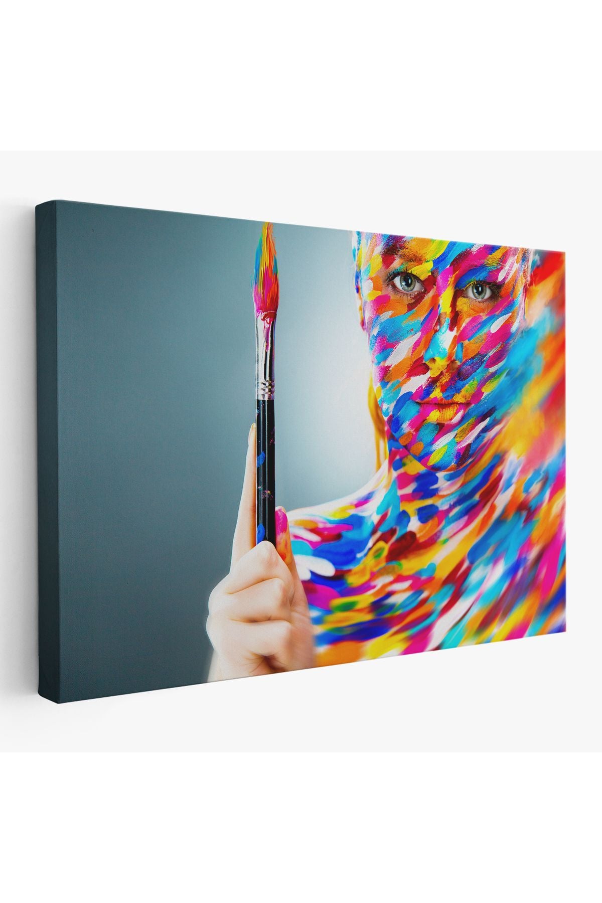 Sanatçı Kadın Dekoratif Kanvas Duvar Tablosu-3455