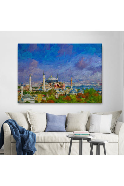 Ayasofya Camii Yağlıboya Görünüm Kanvas Duvar Tablosu-3690
