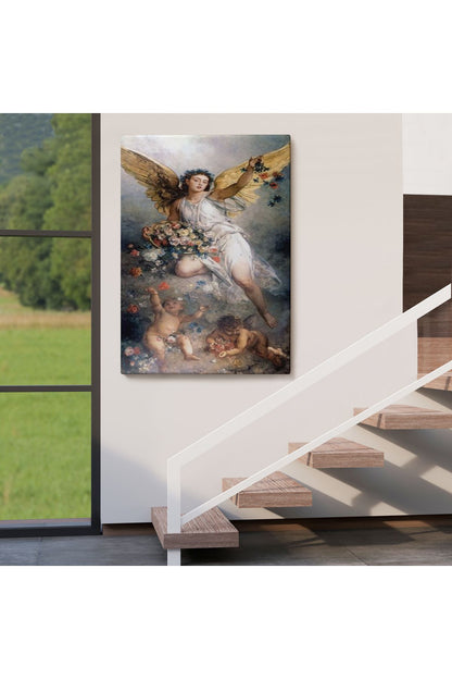 Küçük Melekler ve Annesi Duvar Tablosu-6395