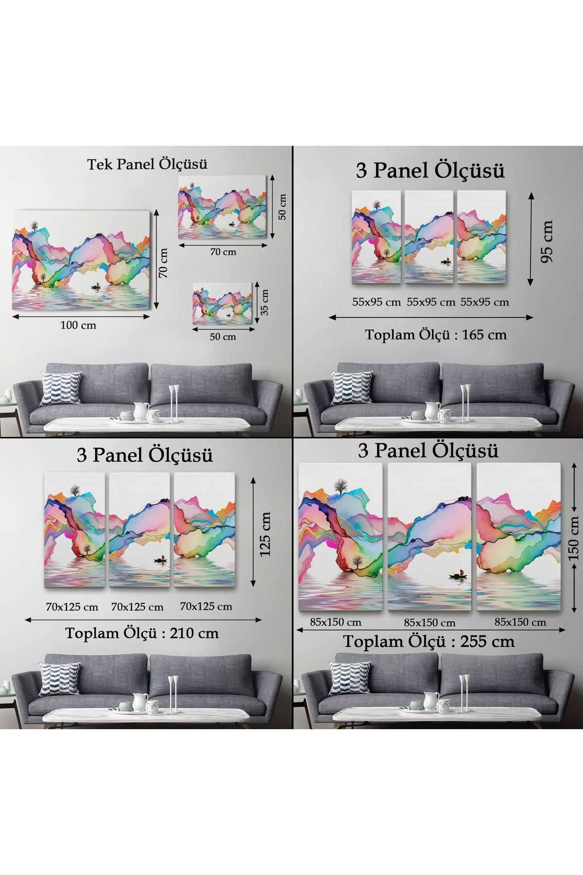 Soyut Mürekkep Sanatı Dekoratif Kanvas Duvar Tablosu-3680